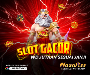 Banner promosi NASAPLAY dengan animasi slot gacor
